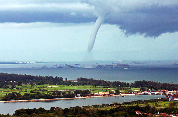 Singapore sea storm
