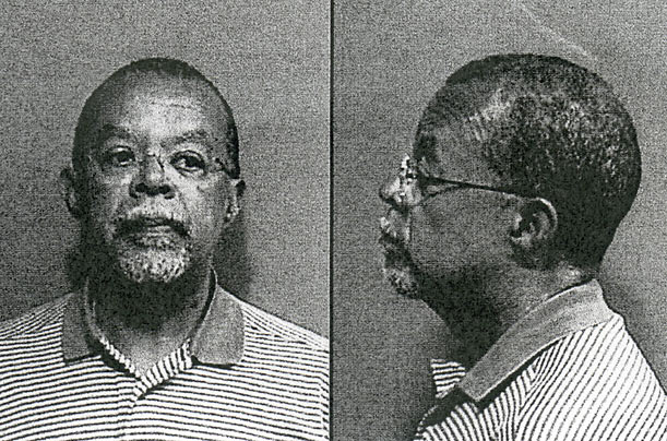 Harvard scholar Henry Louis Gates, Jr. appears in a booking photo after being arrested while trying to force open the front door of his