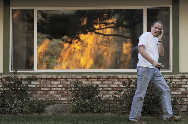 La Crescenta, California resident Paul White, who has been forced to evacuate several times since the beginning of the Station Fire