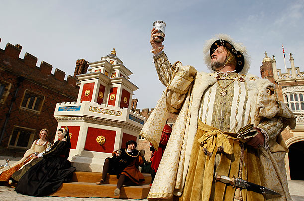 the fountain is based on detailed historic research into wine fountains that were commonly used during celebrations by King Henry VIII.