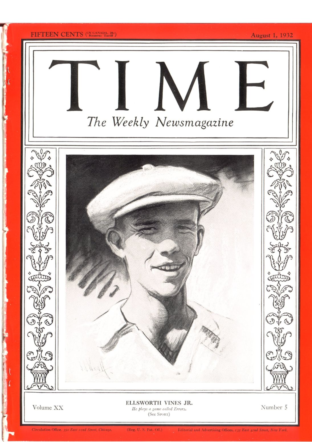 Cover - Aug. 1, 1932, No. 5 - The Vault - TIME